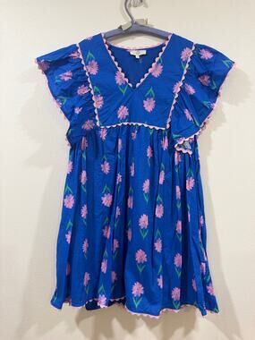 Entro blue and pink flower dress